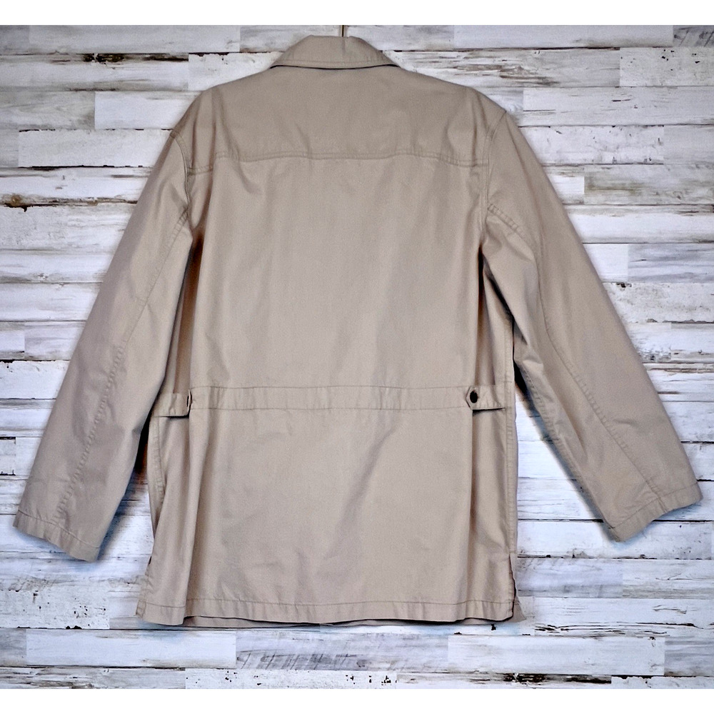 TravelSmith Mens L Khaki Safari Field Jacket Cotton Utility Travel 4 Pocket - Picture 3 of 8